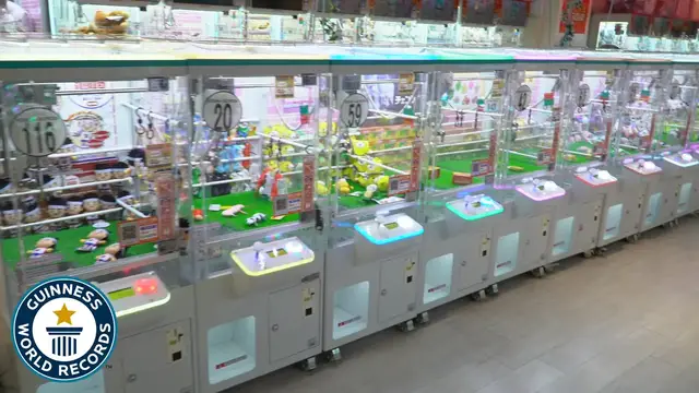 'Video thumbnail for Most claw machines at a single venue'