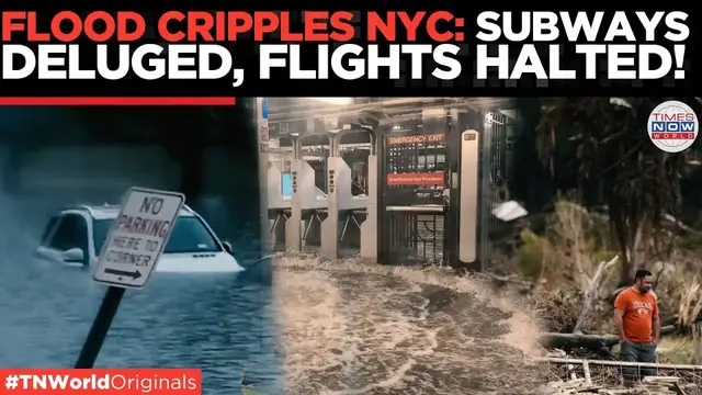 'Video thumbnail for Flash Flood DISASTER ZONE in NYC & New Jersey, 50M at Risk | Times Now World'