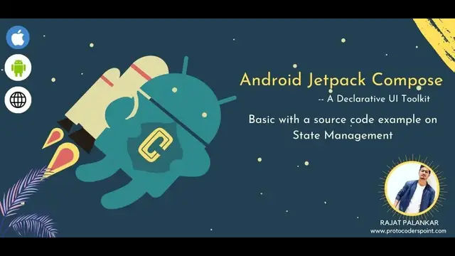 'Video thumbnail for Android Kotlin Jetpack Compose tutorial with State management Increment Example'