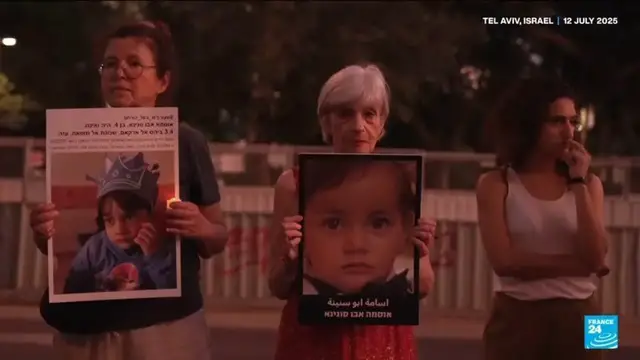 'Video thumbnail for Israeli strikes kill dozens of Palestinians seeking aid'