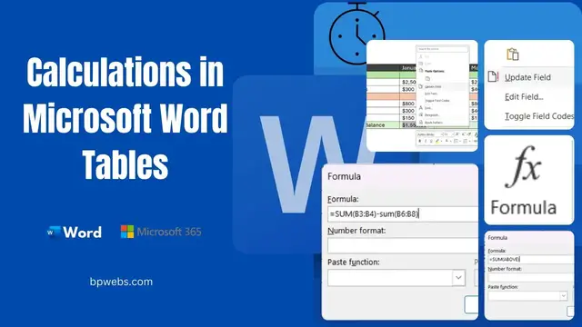 'Video thumbnail for How to Perform Basic Calculations in Microsoft Word Tables'