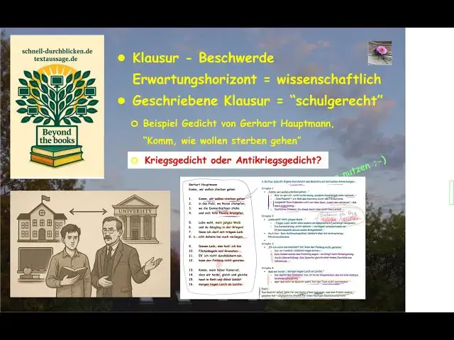'Video thumbnail for Klausur-Zensur: Beschwerde als Chance für Fortschritt, Beispiel: Gerhart Hauptmann: Kriegsgedicht?'