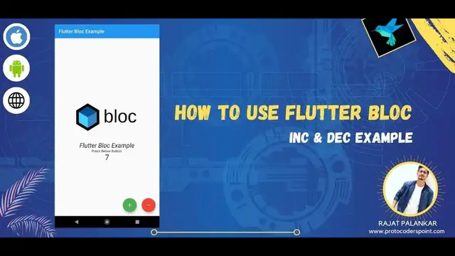 'Video thumbnail for Flutter BLoC Pattern Tutorial – Inc & Dec Example'