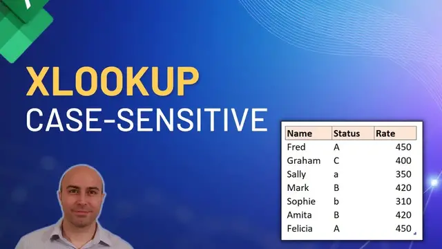 'Video thumbnail for Case Sensitive XLOOKUP Formula in Excel'