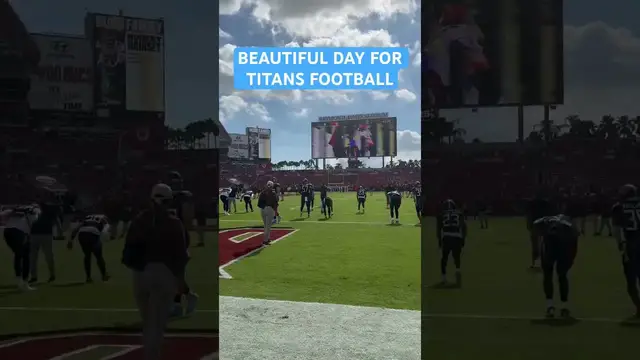 'Video thumbnail for It’s a beautiful day here in Tampa for Titans football! #titans #titanup #tennesseetitans'