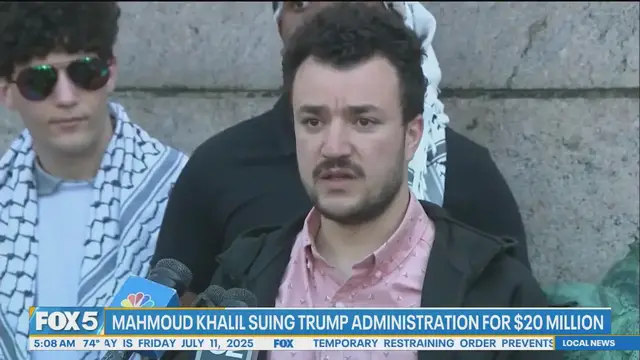 'Video thumbnail for Mahmoud Khalil suing Trump Administration for $20 million'