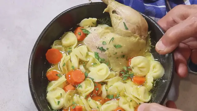 'Video thumbnail for Tortellini Chicken Soup from Scratch'