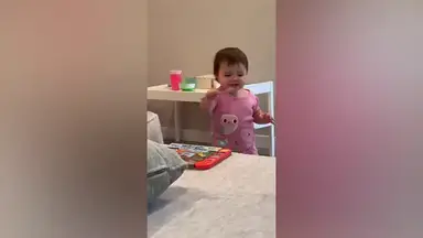 'Video thumbnail for Baby Tries To Share Ice Cream But Can't Stop Eating It | Happily TV'