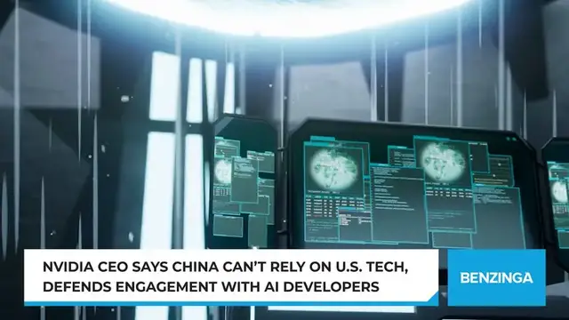 'Video thumbnail for Nvidia CEO Says China Can’t Rely on U.S. Tech, Defends Engagement With AI Developers'