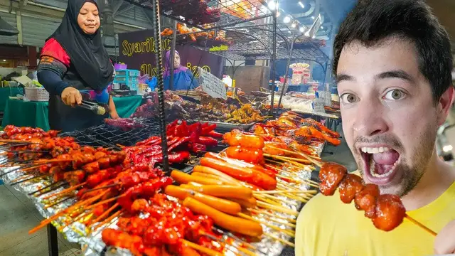 'Video thumbnail for Asia's $1 STREET FOOD Market!! Super CHEAP BBQ Heaven + Ambuyat FEAST in Brunei!'