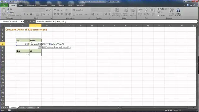 'Video thumbnail for Convert Measurement Units in Excel - Convert Function'