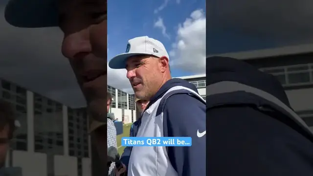 'Video thumbnail for #Titans HC Mike Vrabel says the QB2 will be announced as a game time decision on Sunday. #shorts'