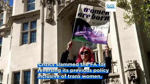 'Video thumbnail for Football Association to ban transgender women from women's football in England'