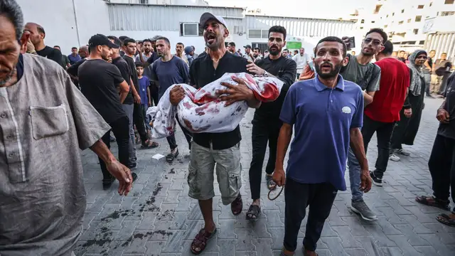 'Video thumbnail for Israeli overnight strikes kill at least six in Gaza as army issues forced evacuation threat'