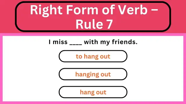 'Video thumbnail for English Grammar Practice ||  Right Form of Verb – Rule 7 || English Grammar Test'