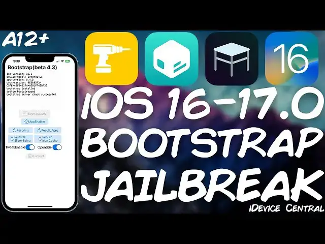 'Video thumbnail for iOS 16 - 17.0 A12+ JAILBREAK Release: RootHide BOOTSTRAP v4.3 With TWEAKS, SSH, SILEO & Zebra!'
