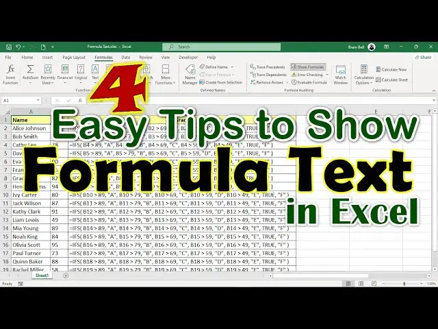 'Video thumbnail for How to Show Formula Text in Excel: 4 Simple Methods'