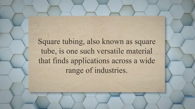 'Video thumbnail for Square Tubes: A Comprehensive Guide'
