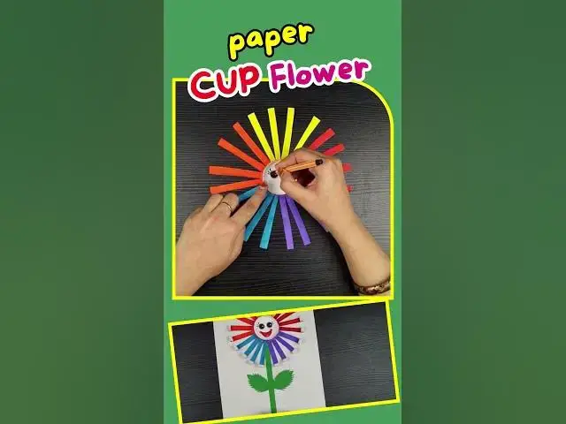 'Video thumbnail for paper cup flower with disposable cups #Shorts #viralcraft #paperflower'
