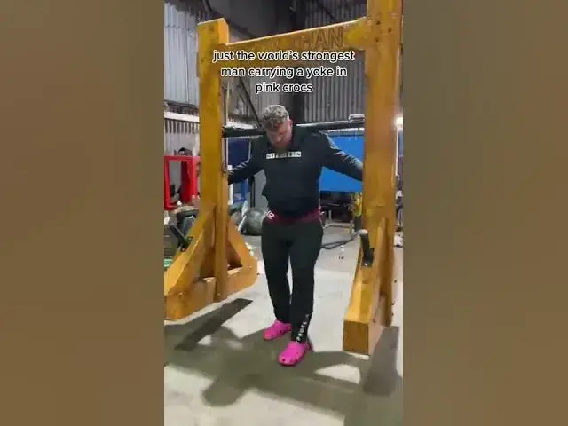 'Video thumbnail for the World's Strongest Man's fashion statement 👟 #shorts'