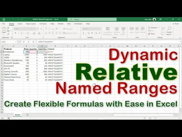 'Video thumbnail for Dynamic Relative Named Ranges in Excel: Create Flexible Formulas with Ease'