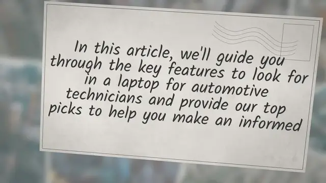 'Video thumbnail for The Ultimate Guide to Finding the Best Laptop for Automotive Technicians'