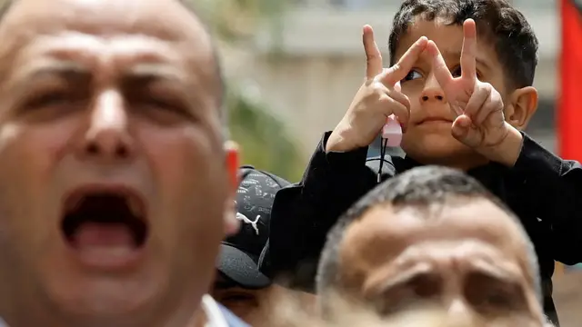 'Video thumbnail for Palestinians mark prisoners' day: Solidarity marches for those held in Israeli jails'