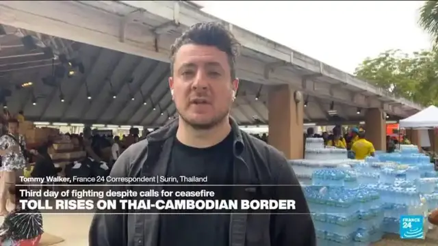 'Video thumbnail for Thailand and Cambodia trade accusations as deadly border clashes enter third day'
