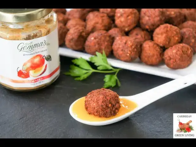 'Video thumbnail for Bulgur Wheat Ground Turkey Meatballs with Mango Sauce'