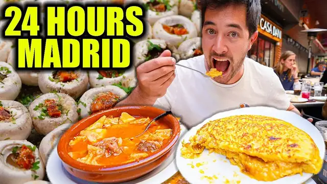 'Video thumbnail for 24 Hours of Spanish Food in Madrid  STREET FOOD to SEAFOOD in Spain's Foodie Capital!'