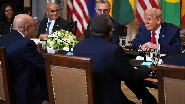 'Video thumbnail for "Such good English": Trump compliments Liberian president, a native English speaker'