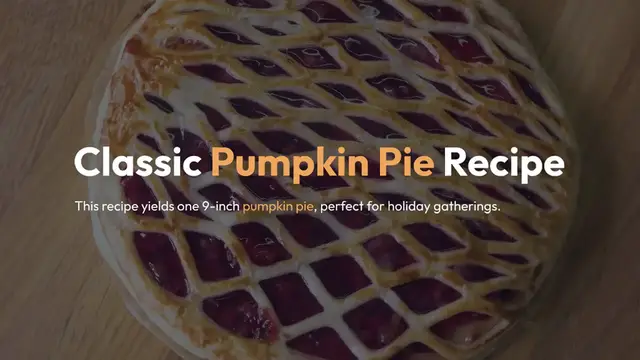 'Video thumbnail for Classic Pumpkin Pie Recipe: A Timeless Holiday Dessert'