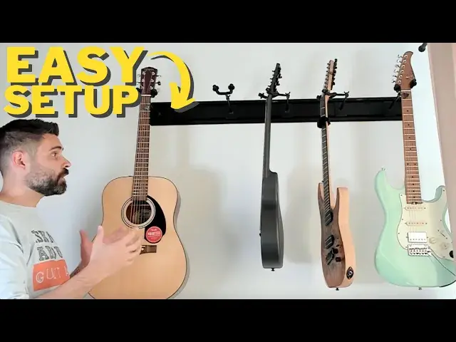 'Video thumbnail for How To Instal The Lekato 5 Adjustable Guitar Wall Hanger'