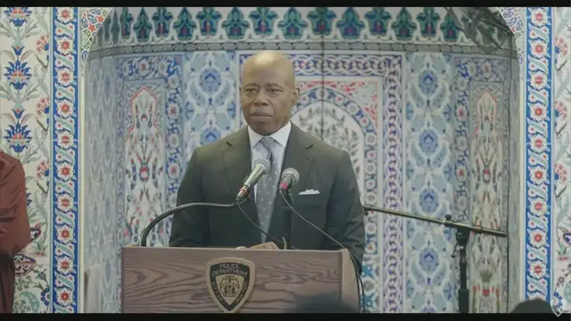 'Video thumbnail for 'In all that anger, I also have hope': Adams at NYPD Det. Islam funeral'