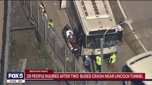 'Video thumbnail for 29 people injured in bus crash near Port Authority Bus Terminal'