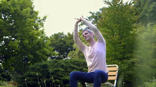 'Video thumbnail for Chair Yoga - The overhead stretch'