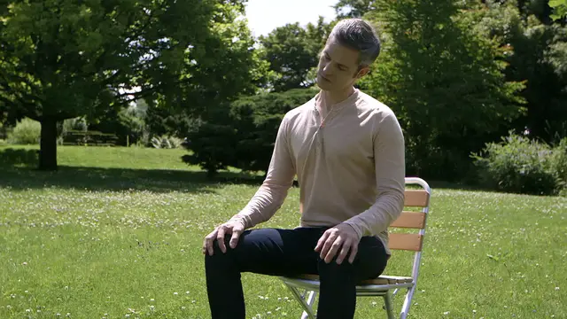 'Video thumbnail for Chair Yoga - Neck roll & temple rub'