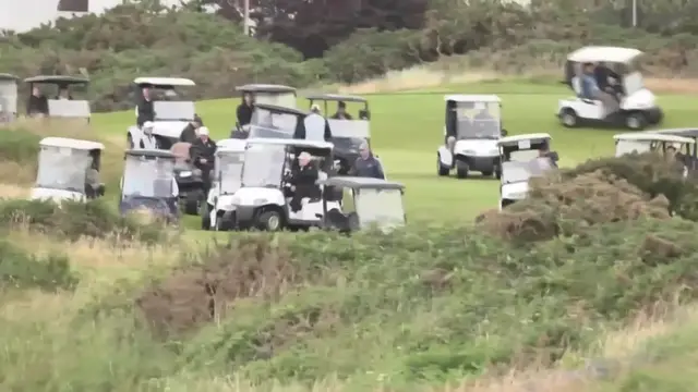 'Video thumbnail for WATCH: Donald Trump takes a swing at his Scottish golf course'