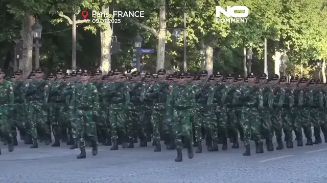 'Video thumbnail for Indonesian forces rehearse for historic Bastille Day parade in Paris'