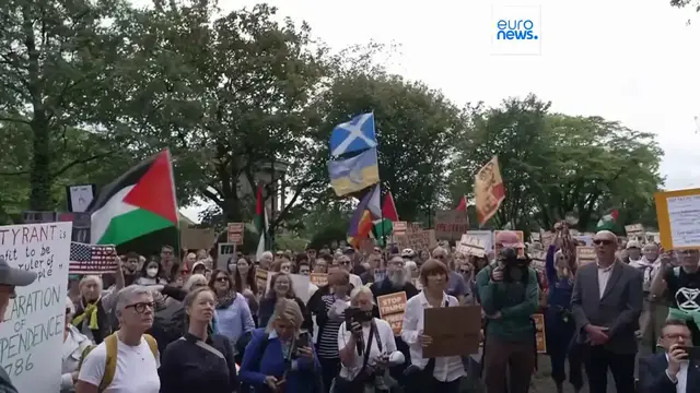 'Video thumbnail for Trumps tees off in Scotland amid nationwide protests'