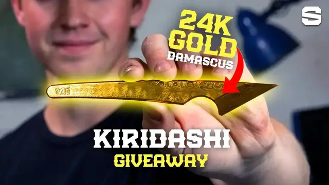 'Video thumbnail for Will Stelter: gold plating a damascus kiridashi: harder than expected!'