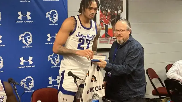 'Video thumbnail for stream punk sports: dre davis receives jp pelzman media award at seton hall'