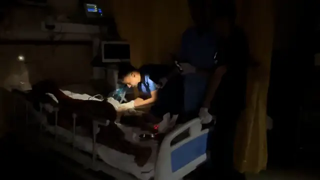 'Video thumbnail for Doctors operate in darkness as Gaza hospitals face power crisis'