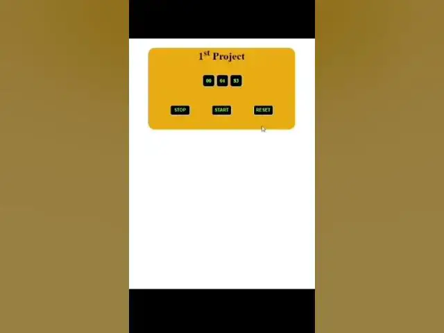 'Video thumbnail for Html css and JavaScript project for beginners. JavaScript StopWatch'