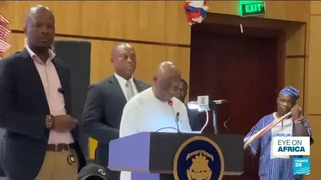 'Video thumbnail for Liberia's Boakai apologises to war victims, honours slain presidents'