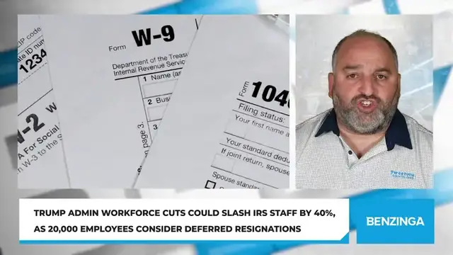 'Video thumbnail for Trump Admin Workforce Cuts Could Slash IRS Staff By 40%, As 20,000 Employees Consider Deferred Resignations'