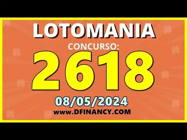 'Video thumbnail for Resultado Lotomania Concurso 2618 de hoje, quarta 08/05/2024 - Lotomania 2618'
