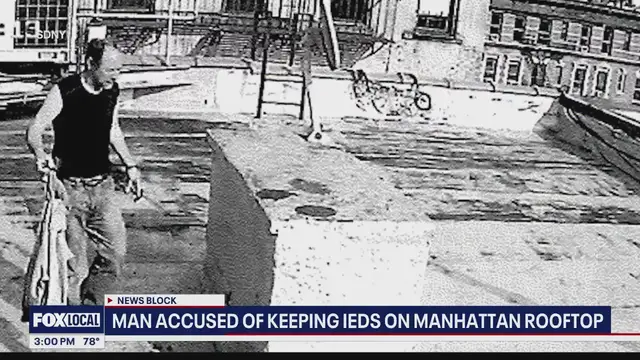 'Video thumbnail for NY News Update: Man allegedly made IEDs, placed them on NYC rooftop and subway tracks'