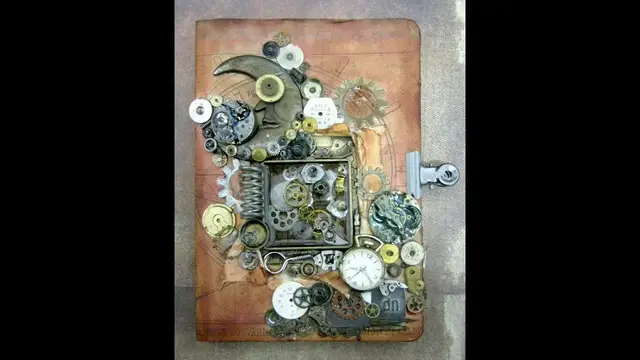 'Video thumbnail for Altered Mini Shadow Box Steampunk Notebook with Spellbinders Bezel'