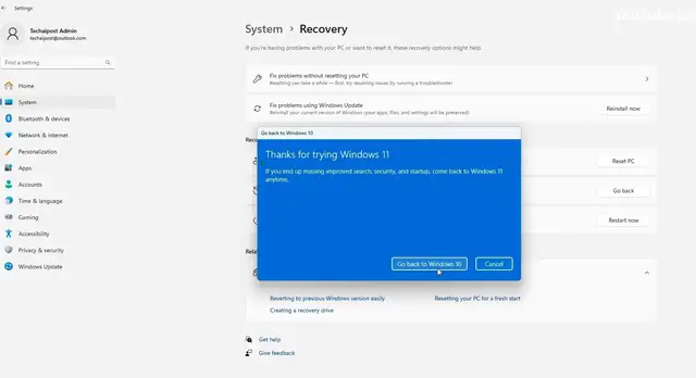 'Video thumbnail for How to Rollback Windows 11 to Windows 10'
